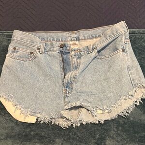 Denim Frayed Hem Women Shorts